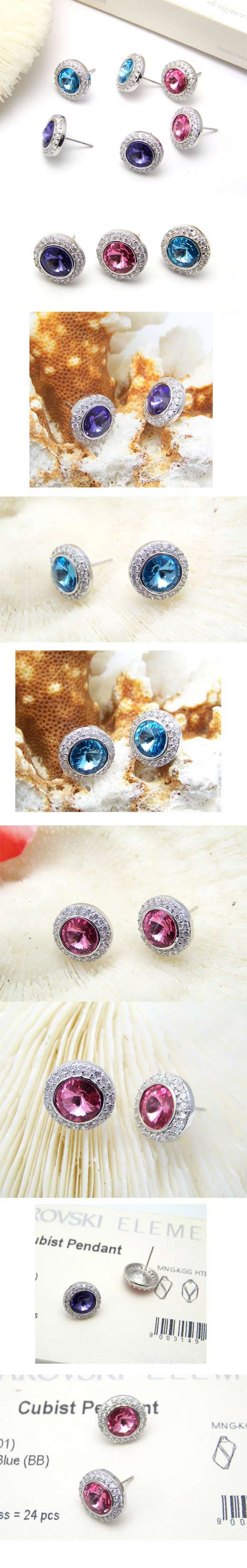 Fantasy Blue Earrings Alloy Crystal Earrings,Crystal Earrings