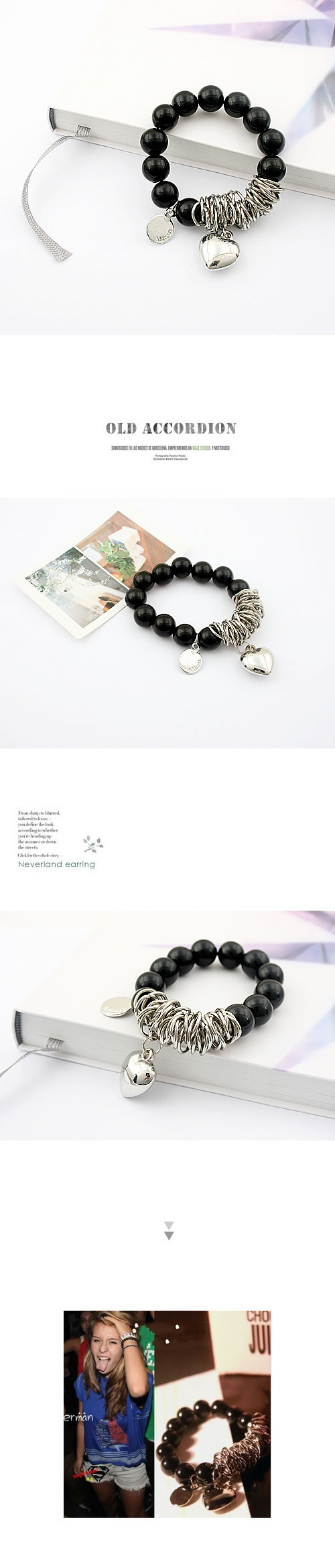 Charming Black Simple Design Heart Pendant,Fashion Bracelets