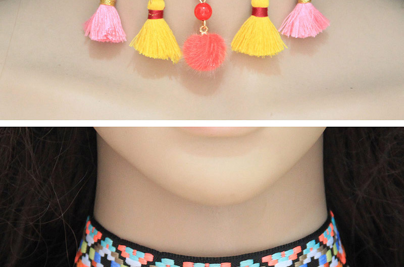Fashion Multi-color Tassel Decorated Color Matching Choker,Chokers
