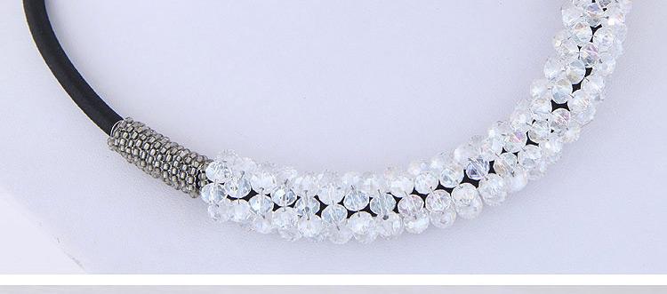 Elegant White Round Shape Decorated Necklace,Beaded Necklaces
