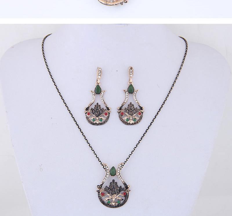 Vintage Green Hollow Out Decorated Jewelry Sets,Jewelry Sets