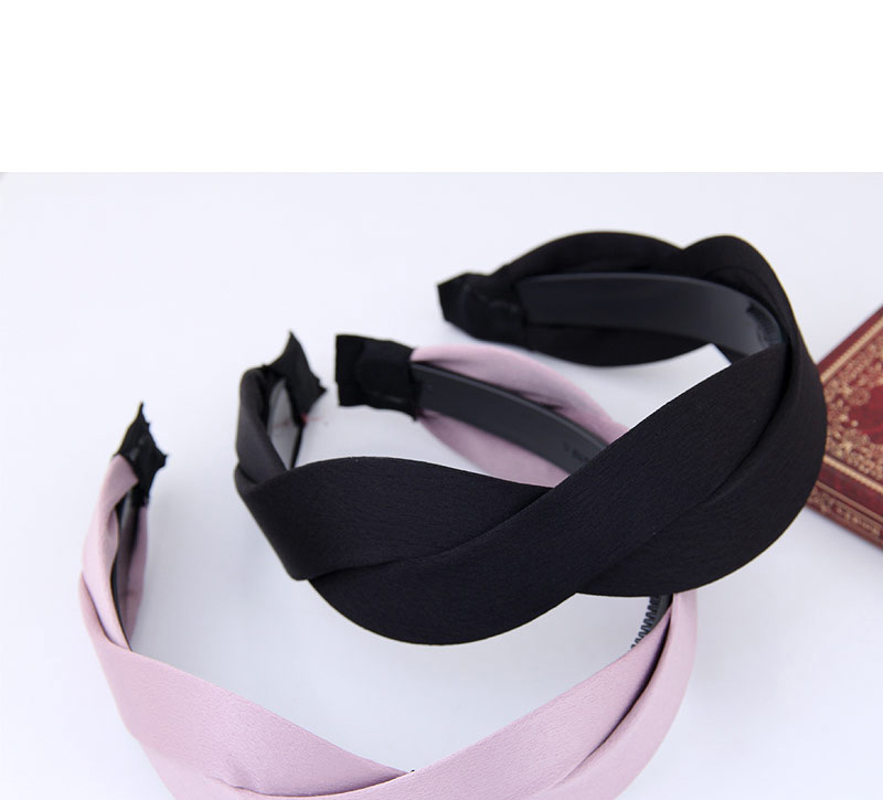 Elegant Black Pure Color Decorated Cross Design Hair Hoop,Head Band