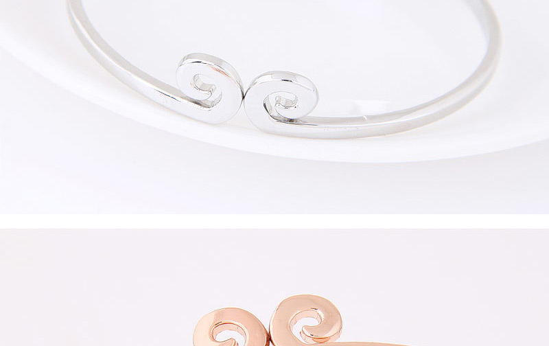 Elegant Silver Color Pure Color Decorated Simple Bracelet,Fashion Bangles