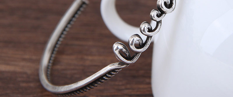 Fashion Silver Color Love Letter Shape Decorated Opening Bracelet,Fashion Bangles