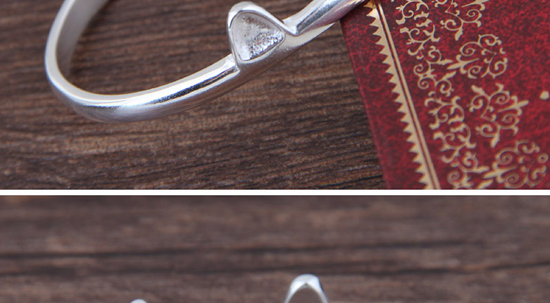 Fashion Silver Color Cat Ears Shape Decorated Opening Bracelet,Fashion Bangles