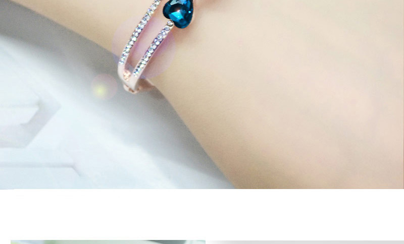 Fashion Sapphire Blue Heart Shape Decorated Simple Bracelet,Fashion Bangles