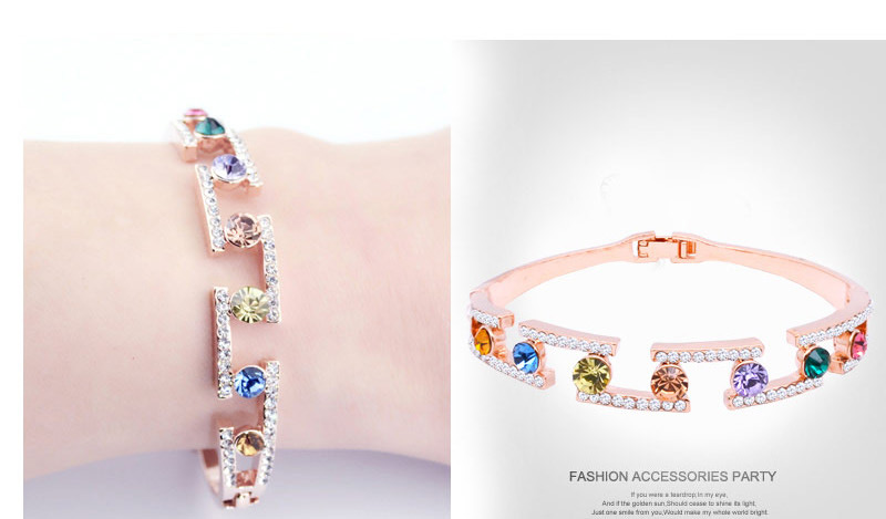Fashion Multi-color Diamond Decorated Simple Bracelet,Fashion Bangles