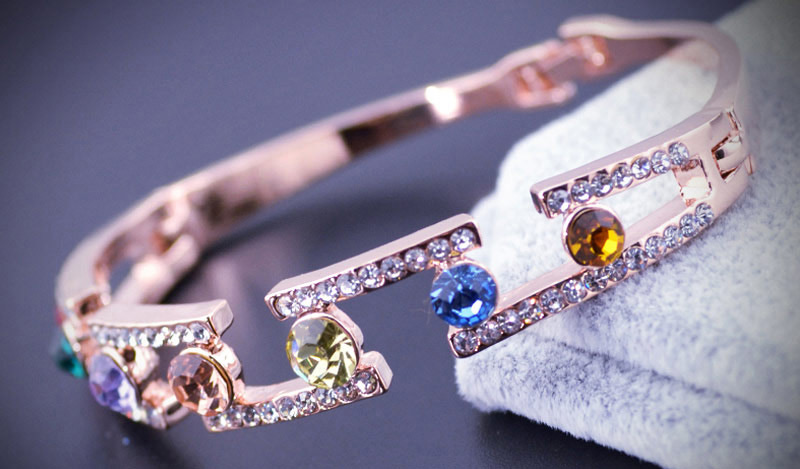 Fashion Multi-color Diamond Decorated Simple Bracelet,Fashion Bangles