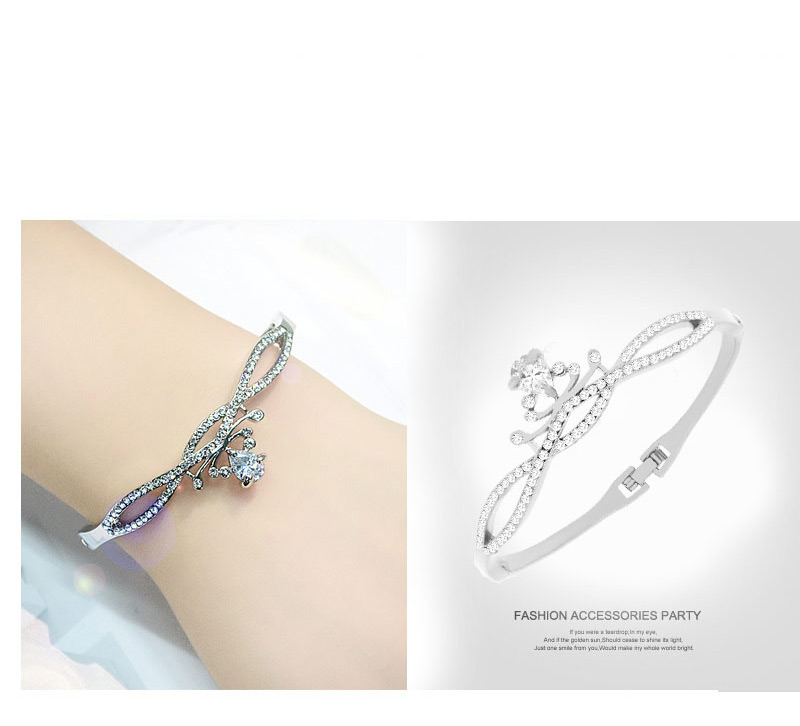 Fashion Silver Color Crown Shape Decorated Simple Bracelet,Fashion Bangles