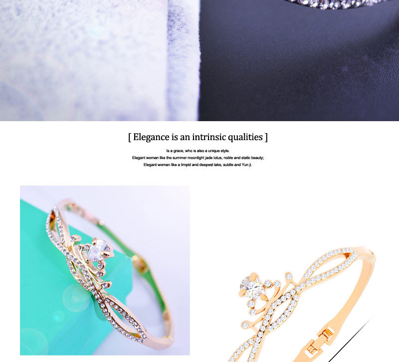 Fashion Gold Color Crown Shape Decorated Simple Bracelet,Fashion Bangles