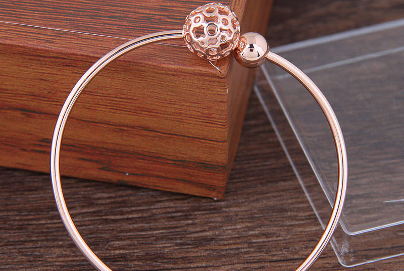 Fashion Rose Gold Round Ball Decorated Hollow Out Bracelet,Fashion Bangles