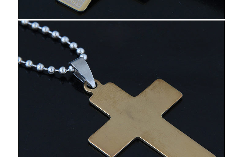 Trendy Yellow Cross Pendant Decorated Simple Necklace,Necklaces