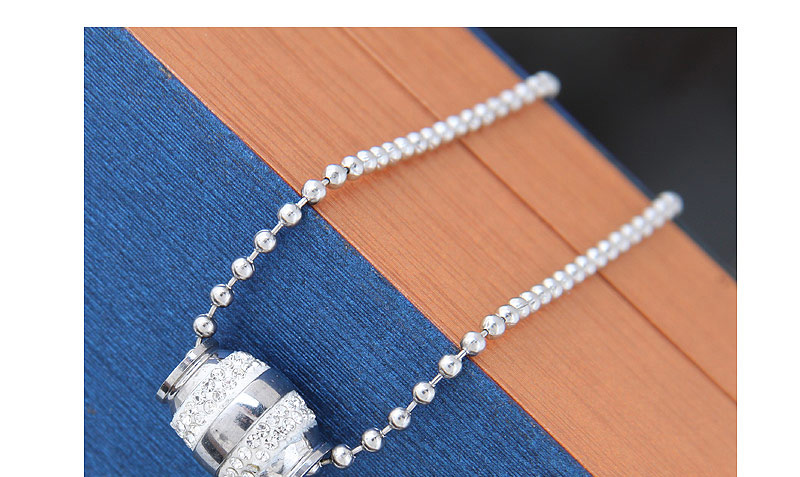 Trendy Silver Color Beads&diamond Decorated Pure Color Necklace,Necklaces