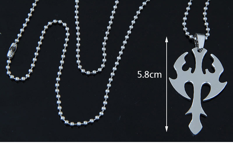 Trendy Silver Color Ax Shape Pendant Decorated Pure Color Necklace,Necklaces