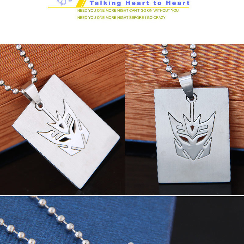 Trendy Silver Color Transformers Pattern Decorated Simple Necklace,Necklaces