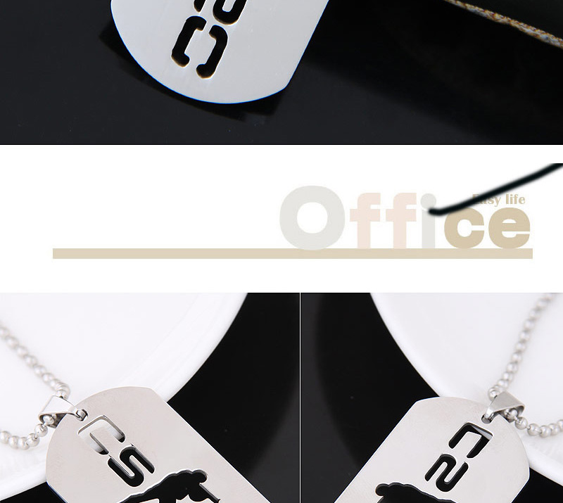 Trendy Silver Color Gs Live Game Pattern Decorated Simple Necklace,Necklaces