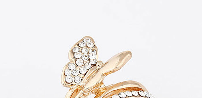 Sweet Gold Color Butterfly Shape Decorated Simple Ring,Fashion Rings