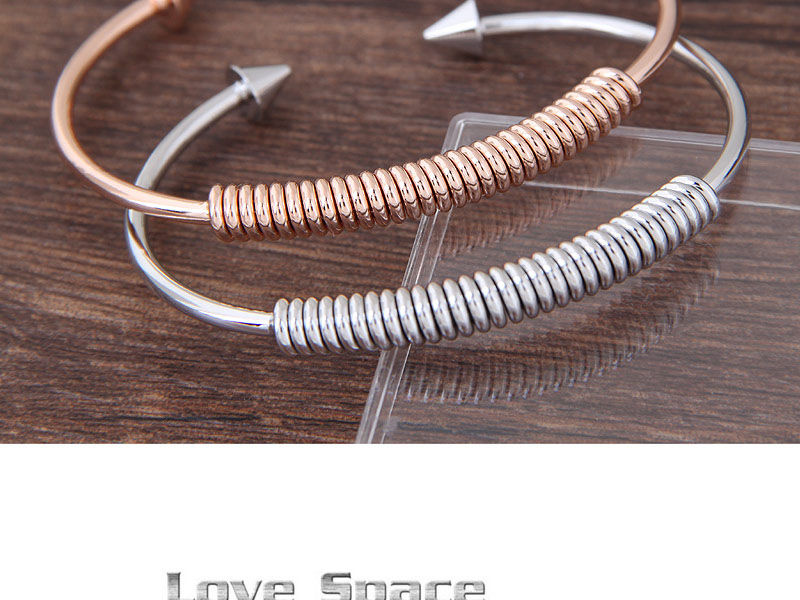 Sweet Silver Color Springs Shape Decorated Pure Color Bracelet,Fashion Bangles