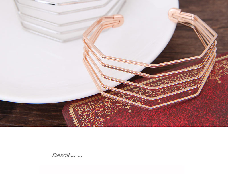 Elegant Rose Gold Pure Color Decorated Multi-layer Brecelet,Fashion Bangles