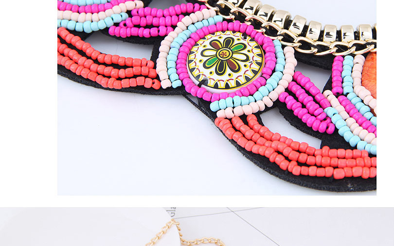 Fashion Multi-color Oval Shape Decorated Necklace,Bib Necklaces