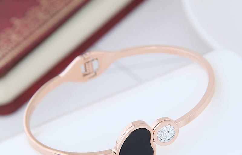 Fashion Rose Gold Heart Shape Decorated Bracelet,Fashion Bangles