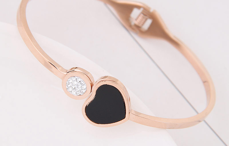 Fashion Rose Gold Heart Shape Decorated Bracelet,Fashion Bangles