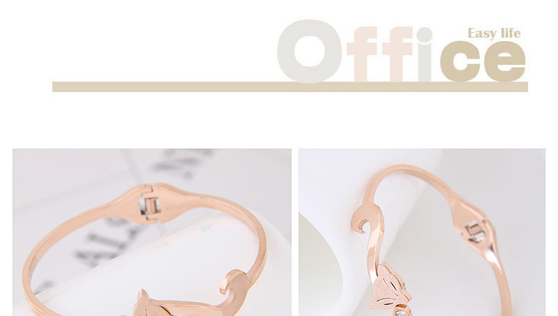 Fashion Rose Gold Fox Shape Decorated Bracelet,Fashion Bangles