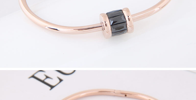Fashion Rose Gold+black Oval Shape Decorated Bracelet,Fashion Bangles