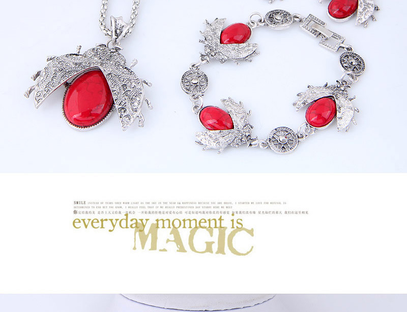 Fashion Red Beetle Shape Decorated Jewelry Setgs,Jewelry Sets