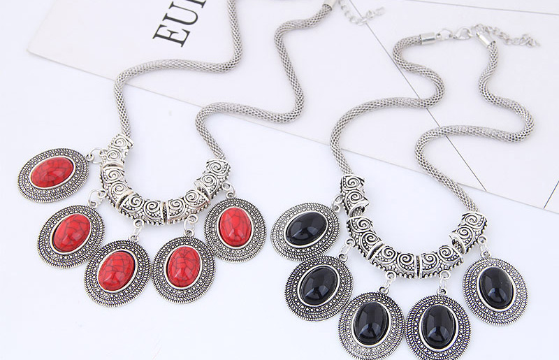 Fashion Red Oval Shape Gemstone Decorated Jewelry Sets,Jewelry Sets