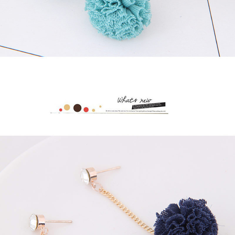 Sweet Blue Flower Pendant Decorated Long Earrings,Drop Earrings