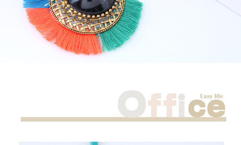 Trendy Green+orange Tassel Decorated Sector Shape Jewelry Sets,Jewelry Sets