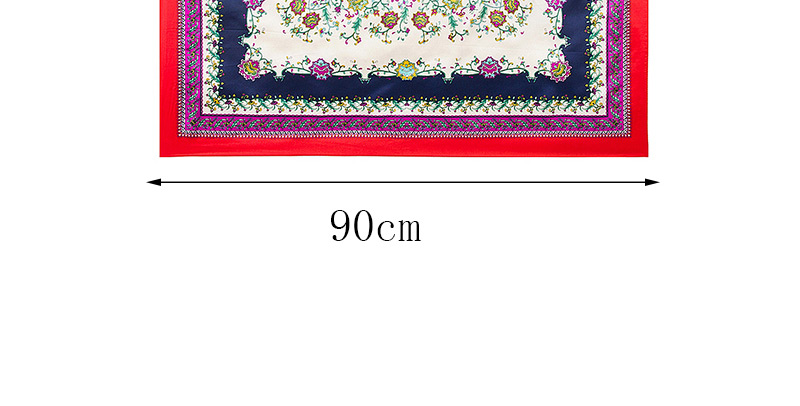 Fashion Plum Red Flower Pattern Decorated Square Shape Scarf,Thin Scaves