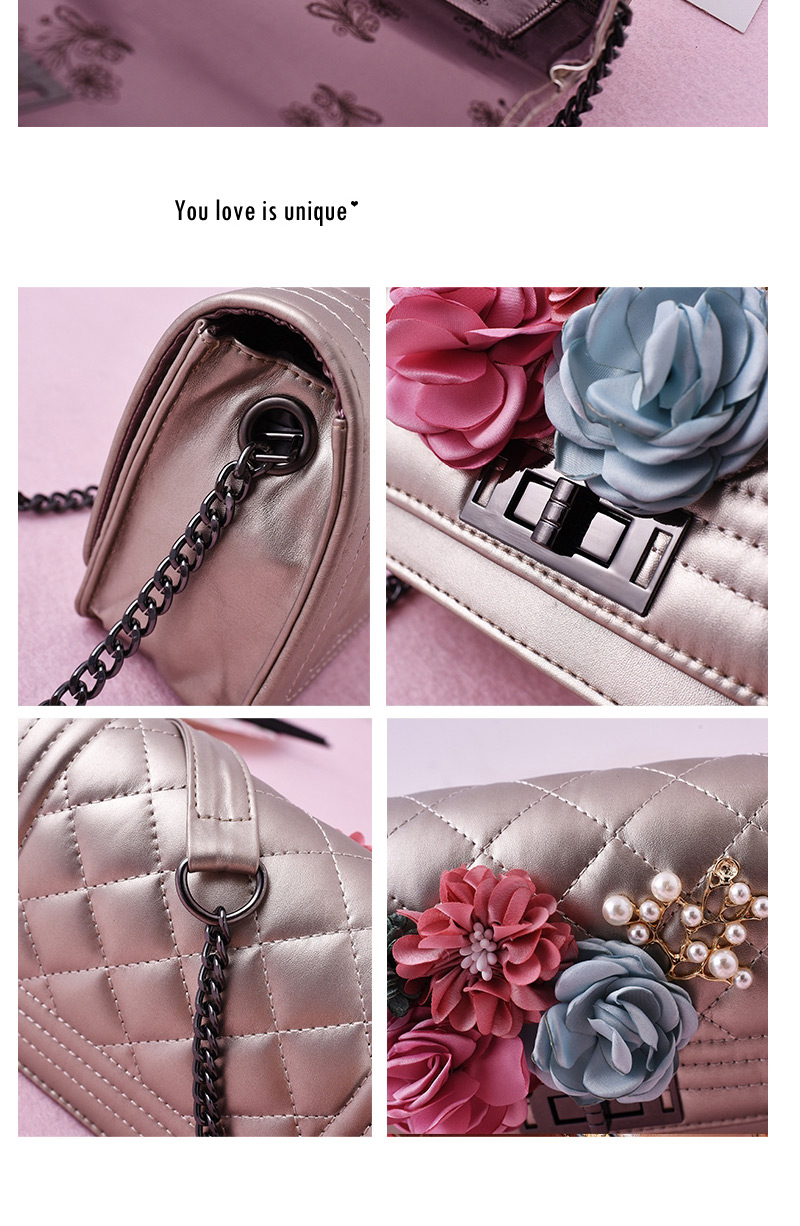Fashion White Pearl&flower Decorated Square Shape Pure Color Shoulder Bag,Messenger bags