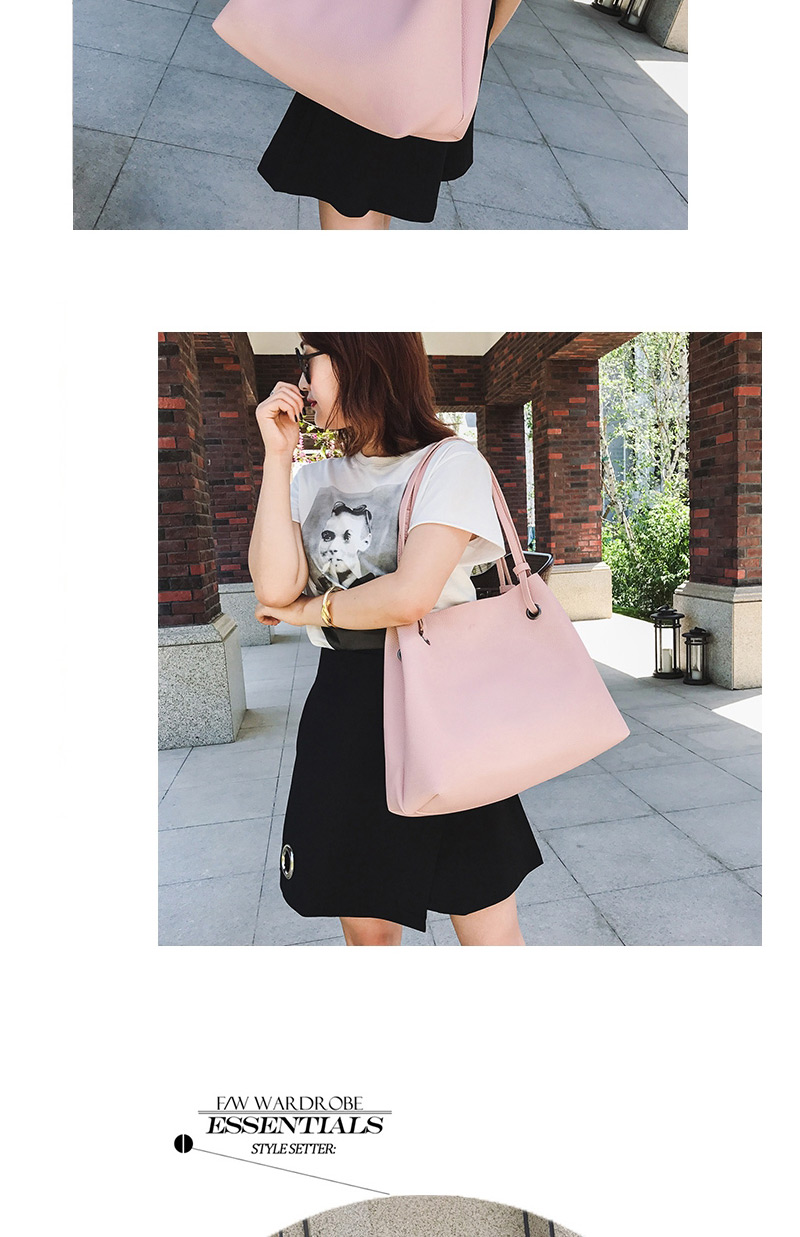 Fashion Dark Gray Rectangle Shape Decorated Pure Color Shoulder Bag (2 Pcs),Messenger bags