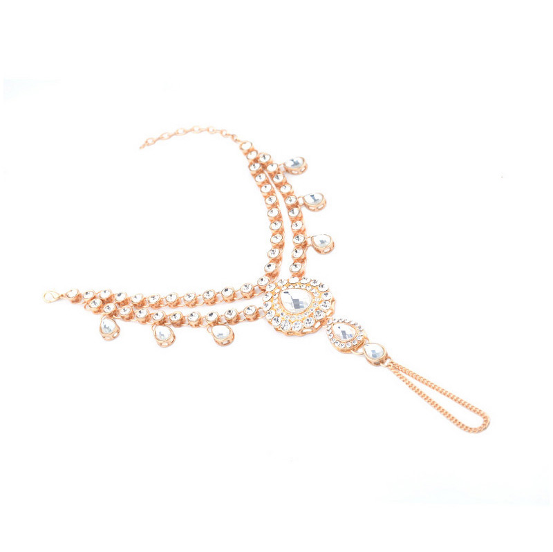 Fashion Silver Color Diamond Decorated Water Drop Shape Pure Color Anklet,Fashion Anklets