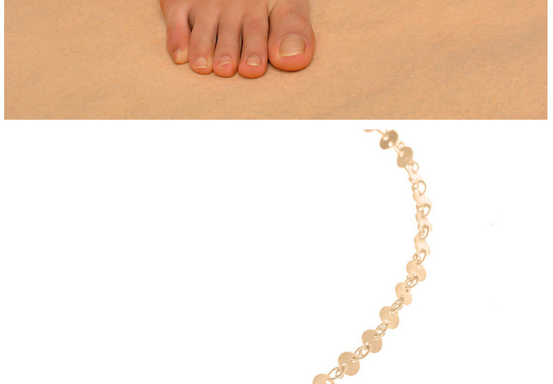 Fashion Gold Color Sequins Decorated Double Layer Pure Color Anklet,Fashion Anklets