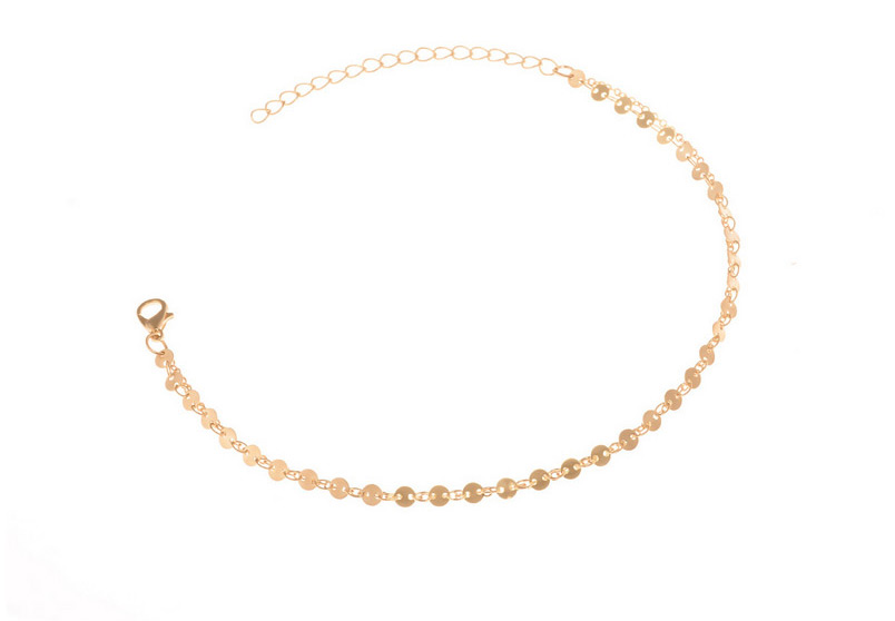 Fashion Gold Color Sequins Decorated Double Layer Pure Color Anklet,Fashion Anklets