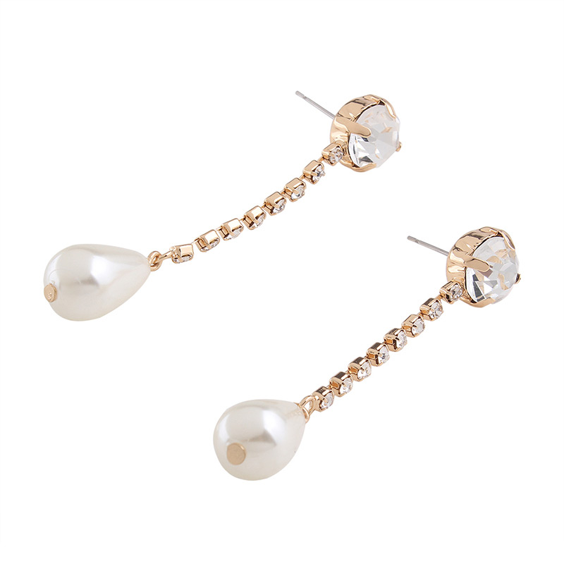 Fashion Gold Color Pearl&diamond Decorated Pure Color Earrings,Drop Earrings