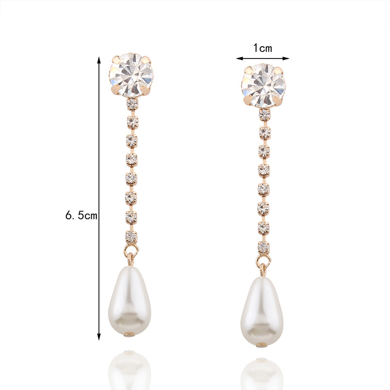Fashion Gold Color Pearl&diamond Decorated Pure Color Earrings,Drop Earrings