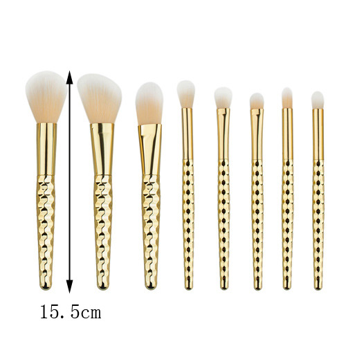 Fashion Gold Color Pure Color Decoraed Simple Makeup Brush (8pcs),Beauty tools