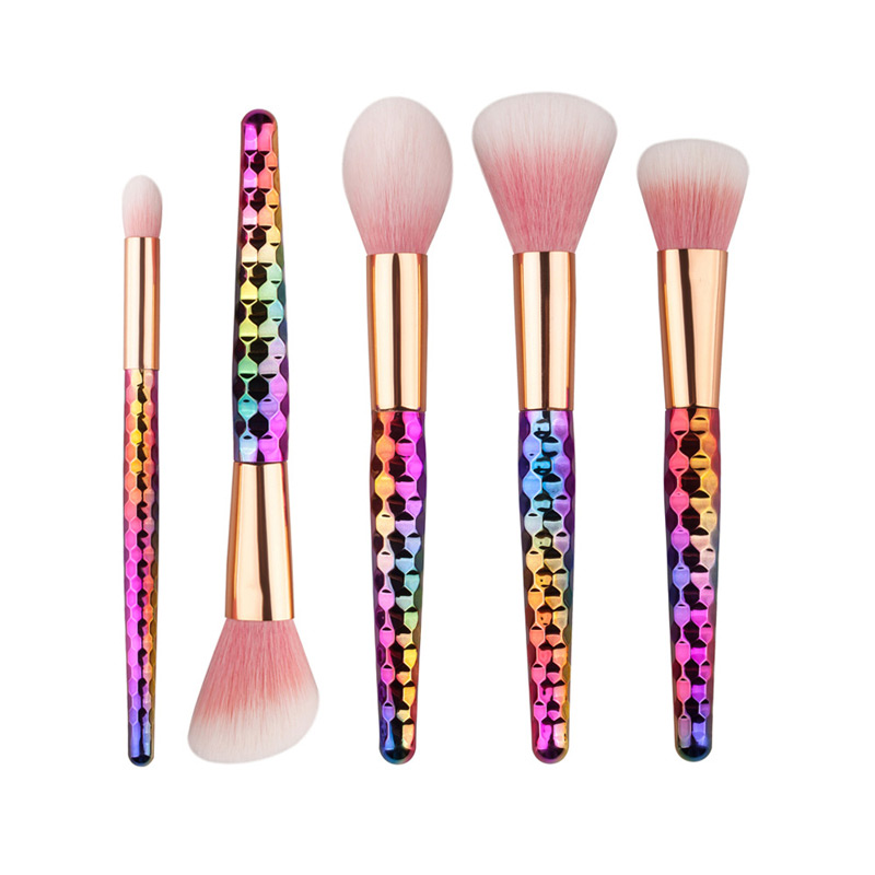 Fashion Multi-color Color Matching Decoraed Simple Makeup Brush (5pcs),Beauty tools