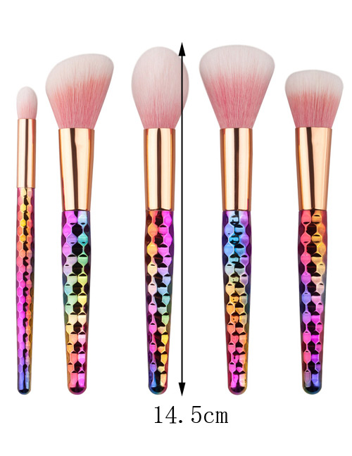 Fashion Multi-color Color Matching Decoraed Simple Makeup Brush (5pcs),Beauty tools