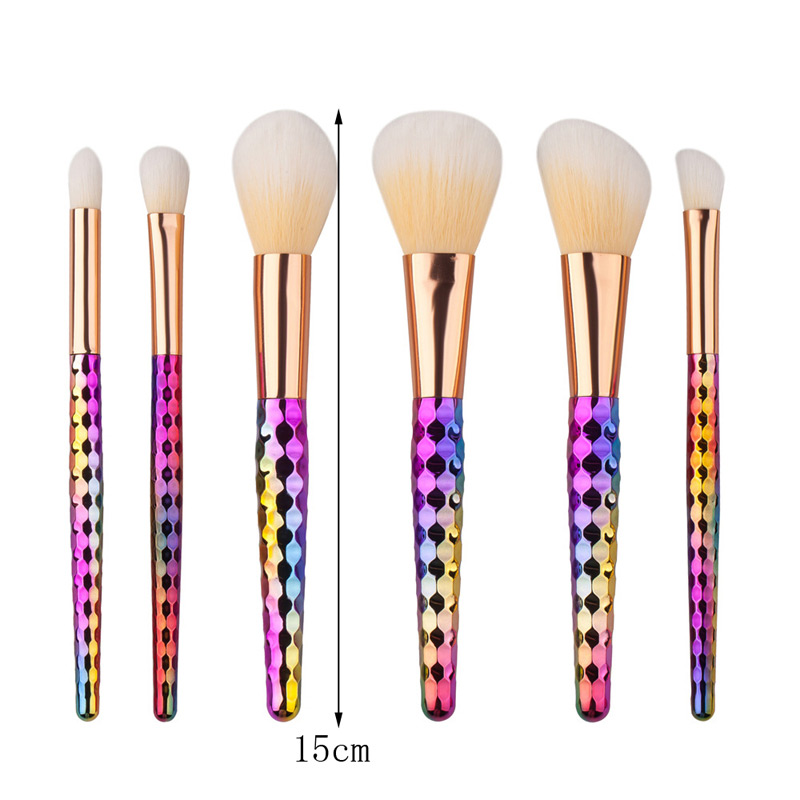Fashion Multi-color Color Matching Decoraed Simple Makeup Brush (6pcs),Beauty tools