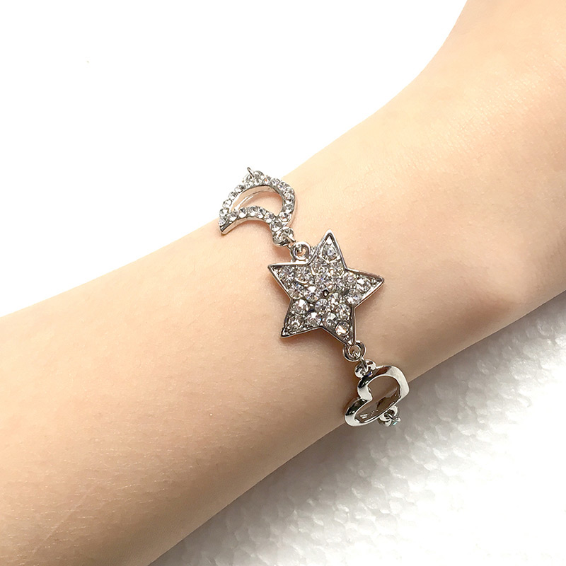 Elegant Silver Color Star&moon Decorated Bracelet,Fashion Bracelets