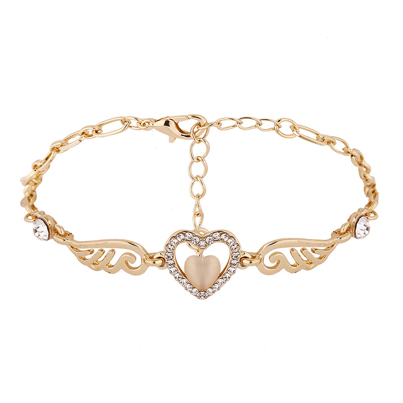 Elegant Gold Color Heart&wing Shape Decorated Bracelet,Fashion Bracelets