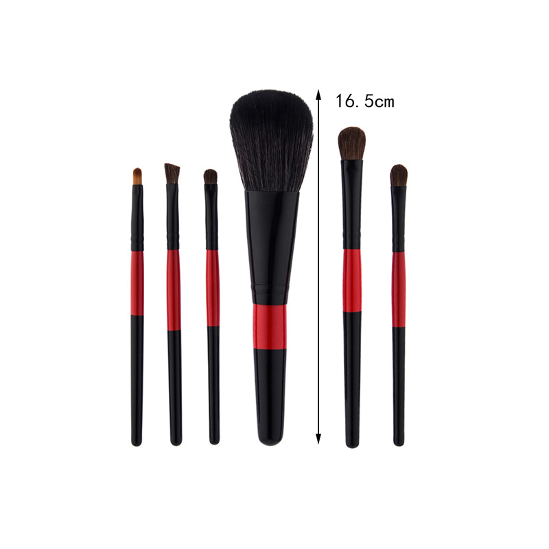 Fahsion Black +red Color-matching Decorated Brush (6pcs),Beauty tools
