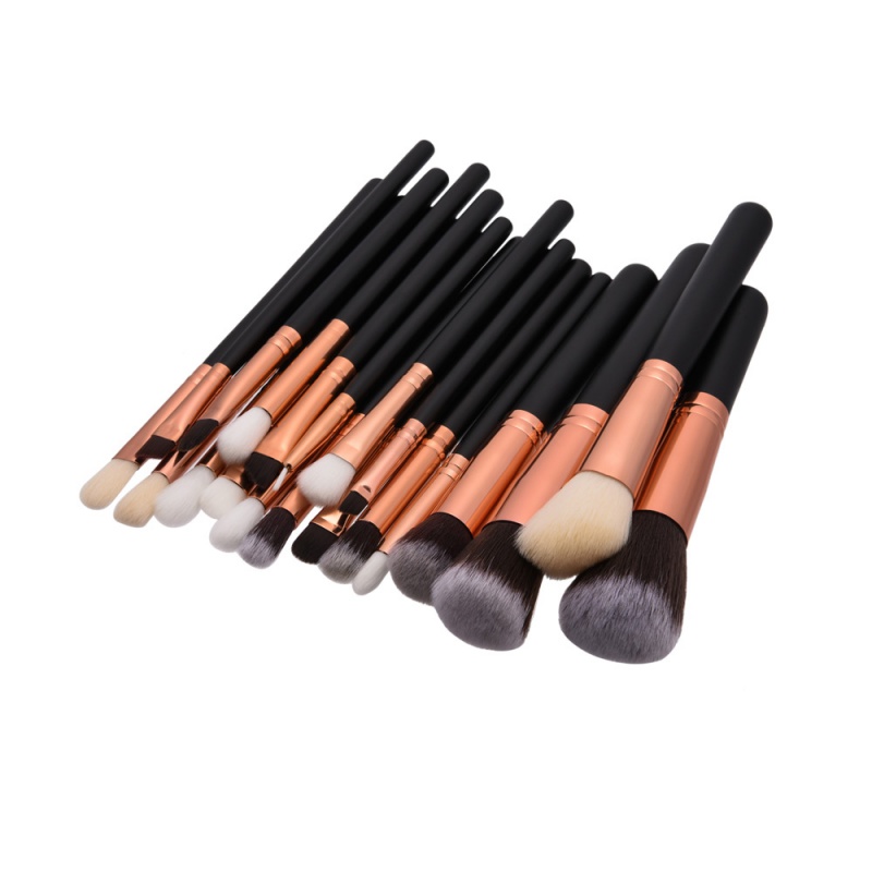 Fashion Black+gold Color Color-matching Decorated Brush (20pcs),Beauty tools