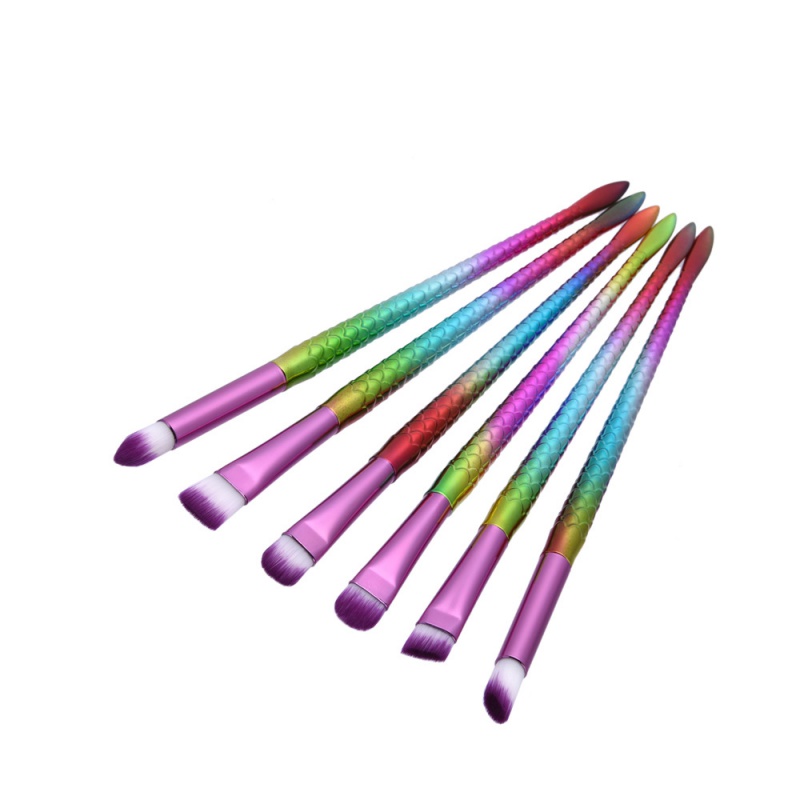 Fashion Multi-color Merman Tail Decorated Brush (6pcs),Beauty tools