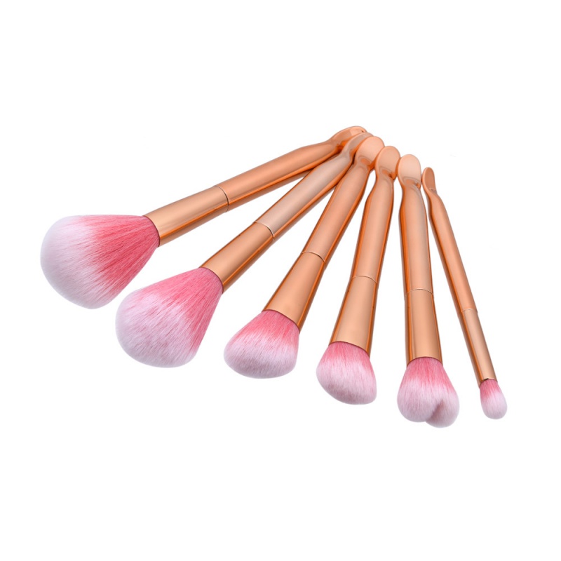 Fashion Rose Gold Pure Color Decorated Brush (6pcs),Beauty tools